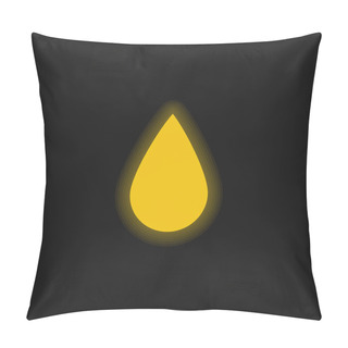 Personality  Black Ink Drop Shape Yellow Glowing Neon Icon Pillow Covers