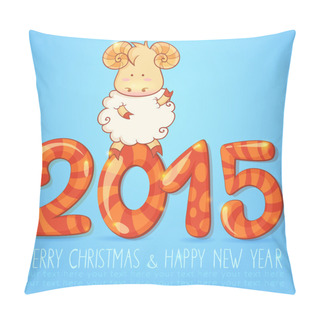 Personality  Winter Chinese New Year Card With Cartoon Sheep Pillow Covers