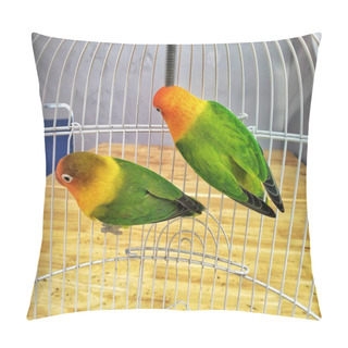 Personality   A Pair Of Lovebirds In A Cage Pillow Covers