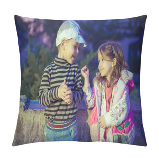 Personality  Children Playing In The Evening Pillow Covers