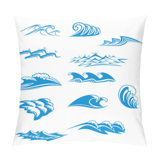 Personality  Set Of Wave Symbols Pillow Covers