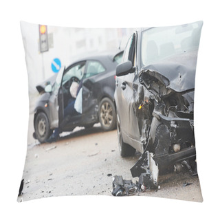 Personality  Car Crash Collision In Urban Street Pillow Covers