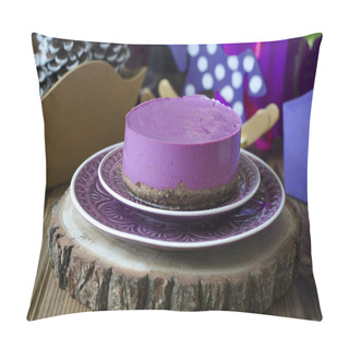 Personality  Cheesecake Without Baking With  Acai Powder And Cotton Candy Pillow Covers