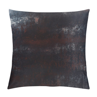 Personality  Top View Of Grungy Dark Metal Template For Background Pillow Covers