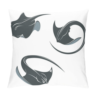 Personality  Stingray Fish Mascots Pillow Covers