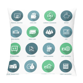 Personality  Finance And Money Icons Pillow Covers