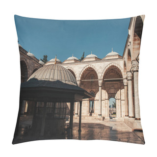 Personality  Interior Yard Of Mihrimah Sultan Mosque With Stone Arches And Rotunda, Istanbul, Turkey Pillow Covers
