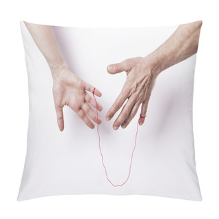 Personality  Woman And Man With Red String Of Fate Pillow Covers