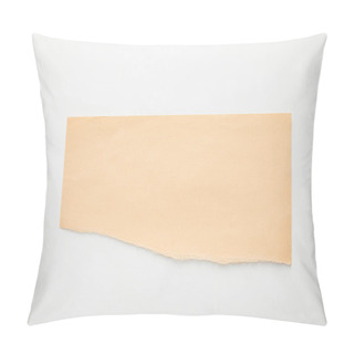 Personality  Top View Of Empty Orange Paper On White Background Pillow Covers