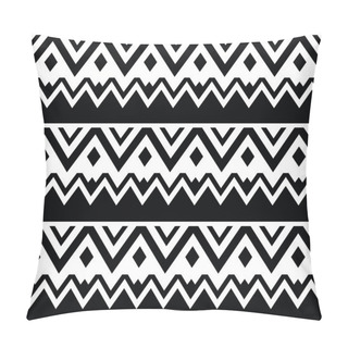 Personality  Aztec Seamless Pattern, Tribal Black And White Background Pillow Covers