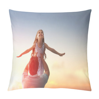 Personality  Father And His Daughter Pillow Covers