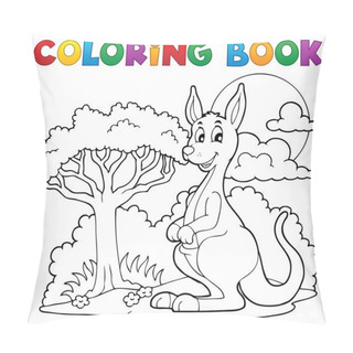 Personality  Coloring Book With Happy Kangaroo Pillow Covers