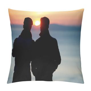 Personality  Talking At Sunset Pillow Covers