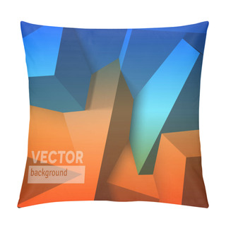 Personality  Abstract Background With Realistic Overlapping Blue And Orange Cubes Pillow Covers