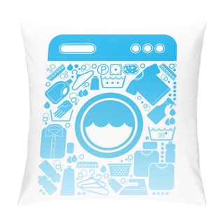 Personality  Composition With Laundry Symbols. Pillow Covers