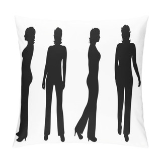 Personality  Vector Silhouette Of Woman On White Background. Pillow Covers