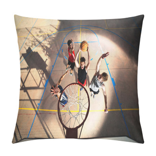 Personality  Young Basketball Players Playing With Energy Pillow Covers