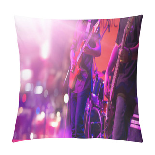 Personality  Guitarist And Colorful Lighting On A Stage, Soft Focus Pillow Covers