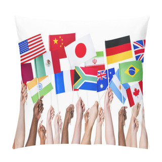 Personality  Hands With Symbols Of Flags Pillow Covers
