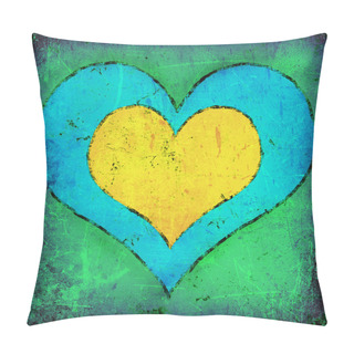 Personality  Grunge Naive Art Heart Poster Pillow Covers