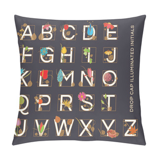 Personality  Alphabet Letters With Floral Designs  Pillow Covers