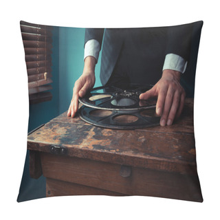 Personality  Film Producer With Reel Pillow Covers
