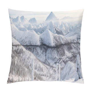 Personality  Beautiful Snow Covered Winter Road And Trees In Snow Capped Mountains, Kolyma Highway, Russian Federation Pillow Covers