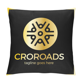 Personality  Wheel Crossroad Logotype Pillow Covers