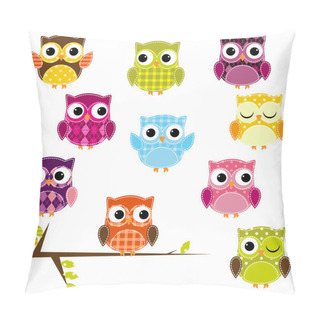 Personality  Vector Illustration Of Patchwork Owls Pillow Covers