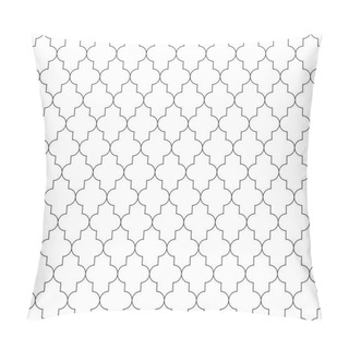 Personality  Moroccan Islamic Seamless Pattern Background In Black And White. Vintage And Retro Abstract Ornamental Design. Simple Flat Vector Illustration Pillow Covers