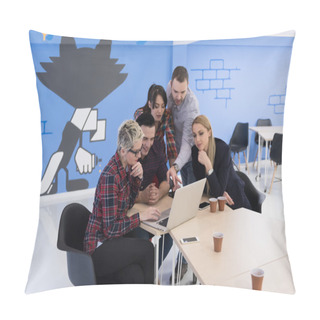 Personality  Startup Business Team On Meeting At Modern Office Pillow Covers