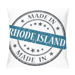 Personality  Made In Rhode Island Blue Round Grunge Isolated Stamp Pillow Covers