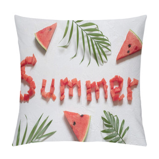 Personality  Sliced Watermelon On White Background. Summer Concept. Pillow Covers