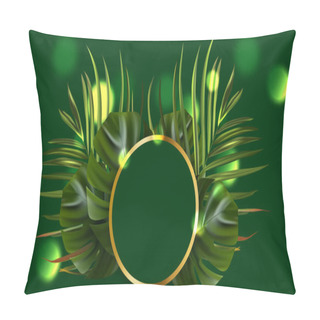 Personality  Tropical Flower. Jungle Palm And Tropic Background. Vector Floral Illustration. Green Tropical Flower Banner. Pillow Covers