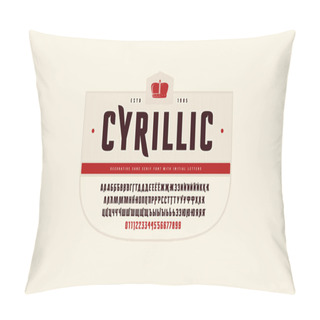 Personality  Stock Vector Cyrillic Sans Serif Font With Initial Letters  Pillow Covers