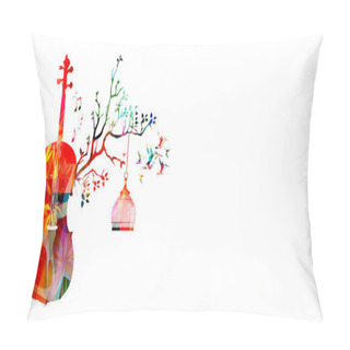 Personality  Colorful Violoncello Music Style Template Pillow Covers