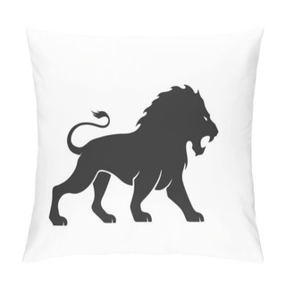 Personality  Lion Icon. Isolated Vector Image For Emblem And Logo. Courage, Valor And Power Symbol Pillow Covers