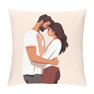 Personality  Romantic Couple Vector Flat Minimalistic Isolated Illustration Pillow Covers