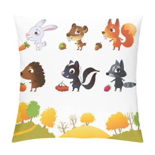 Personality  Set Of Cartoon Forest Animals Pillow Covers