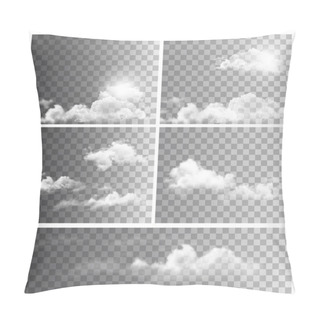 Personality  Set Of Backgrounds With Transparent Different Clouds. Vector.  Pillow Covers