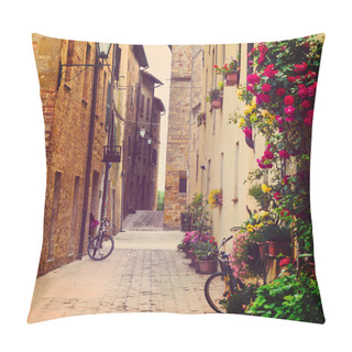 Personality  Street In Pienza Pillow Covers