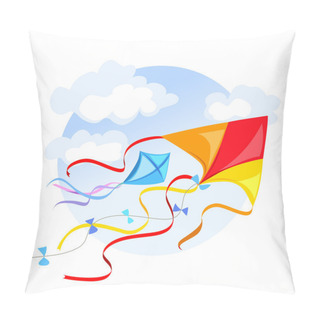 Personality  Emblem With A Kite And Clouds Pillow Covers