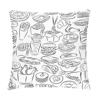 Personality  Fast Food Icon Set Pillow Covers