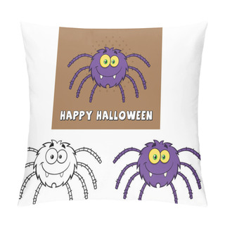Personality  Funny Spider Cartoon Character. Pillow Covers