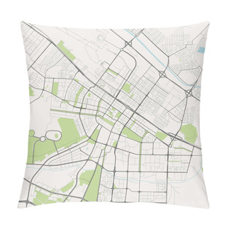 Personality  Map Of The City Of Ashgabat, Turkmenistan Pillow Covers