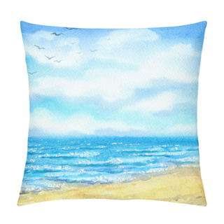Personality  Watercolor Seascape Pillow Covers