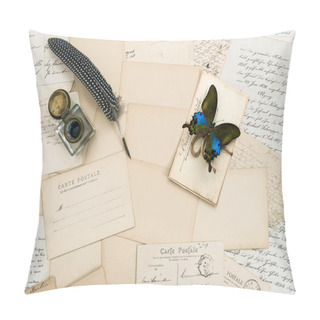Personality  Old Letters, Vintage Postcards And Antique Pen Pillow Covers