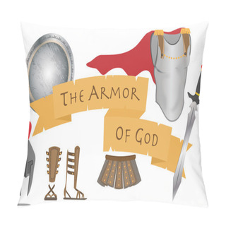 Personality  Armor Of God Christianity Warrior Jesus Christ Spirit Sign Vector Illustration Pillow Covers