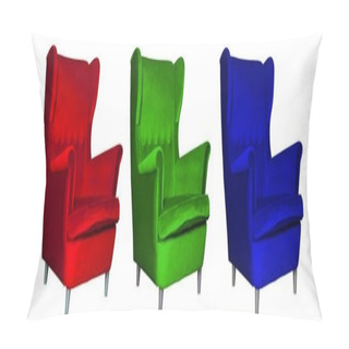 Personality  Red, Green And Blue Chair, RGB Model Pillow Covers