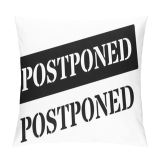 Personality  Postponed Black Rubber Stamp On White Pillow Covers